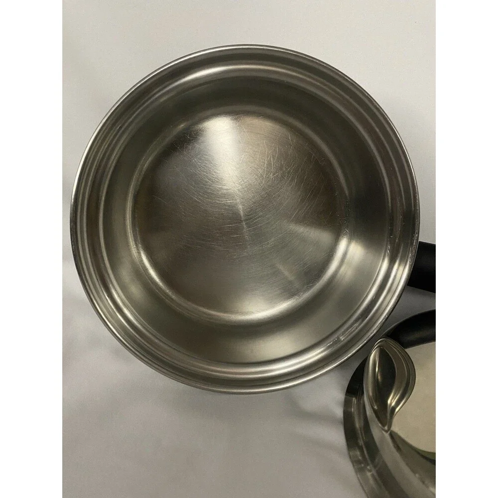 Amway Queen .75 Quart Sauce Pan & Lid Multi Ply 18/8 Stainless Cookware USA